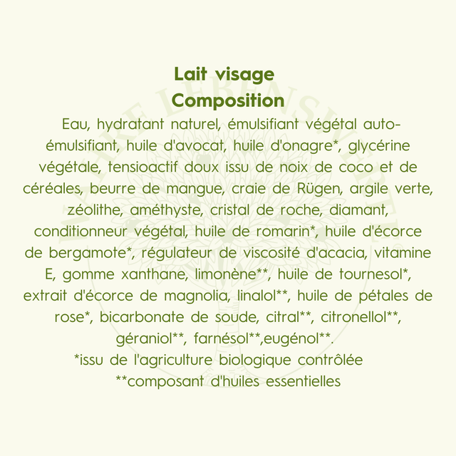 Lait nettoyant visage 